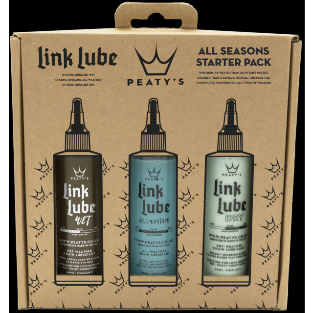 Peaty's Kettenschmiermittel LinkLube Set All-Season Starter Pack Flasche 3 x 60ml